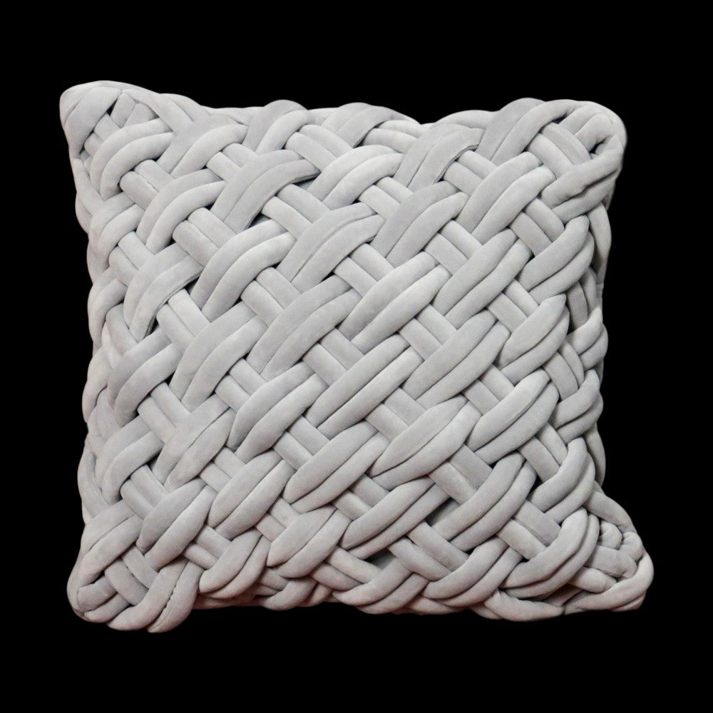 Product photograph of Native Home Grey Handknotted Velvet Cushion Cover from Olivia's.