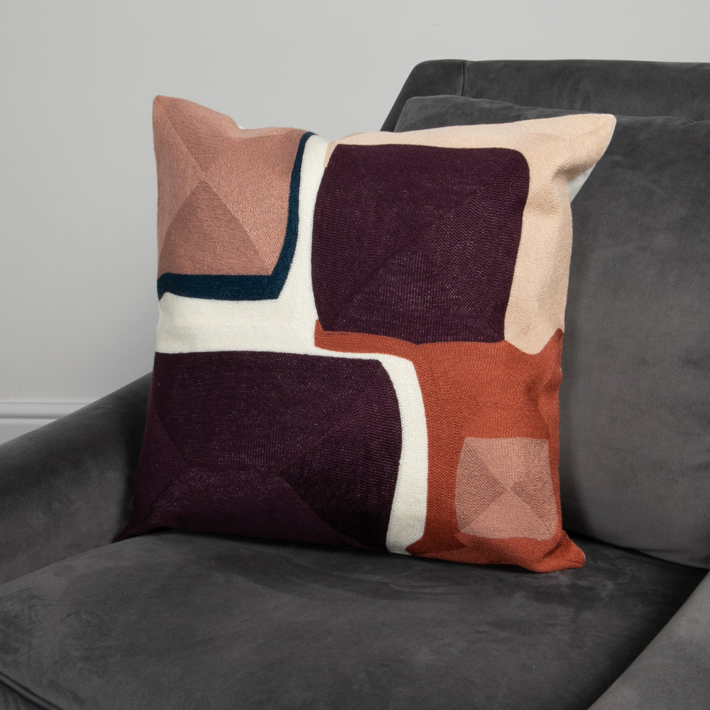 Product photograph of Native Home Purple Abstract Boho Cushion Cover from Olivia's