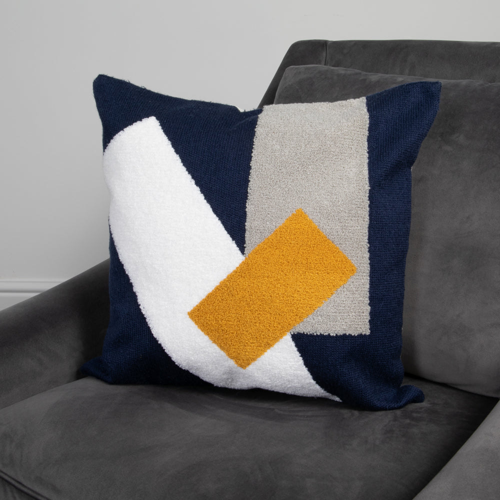 Product photograph of Native Home Navy Blue Abstract Boho Cushion Cover from Olivia's.