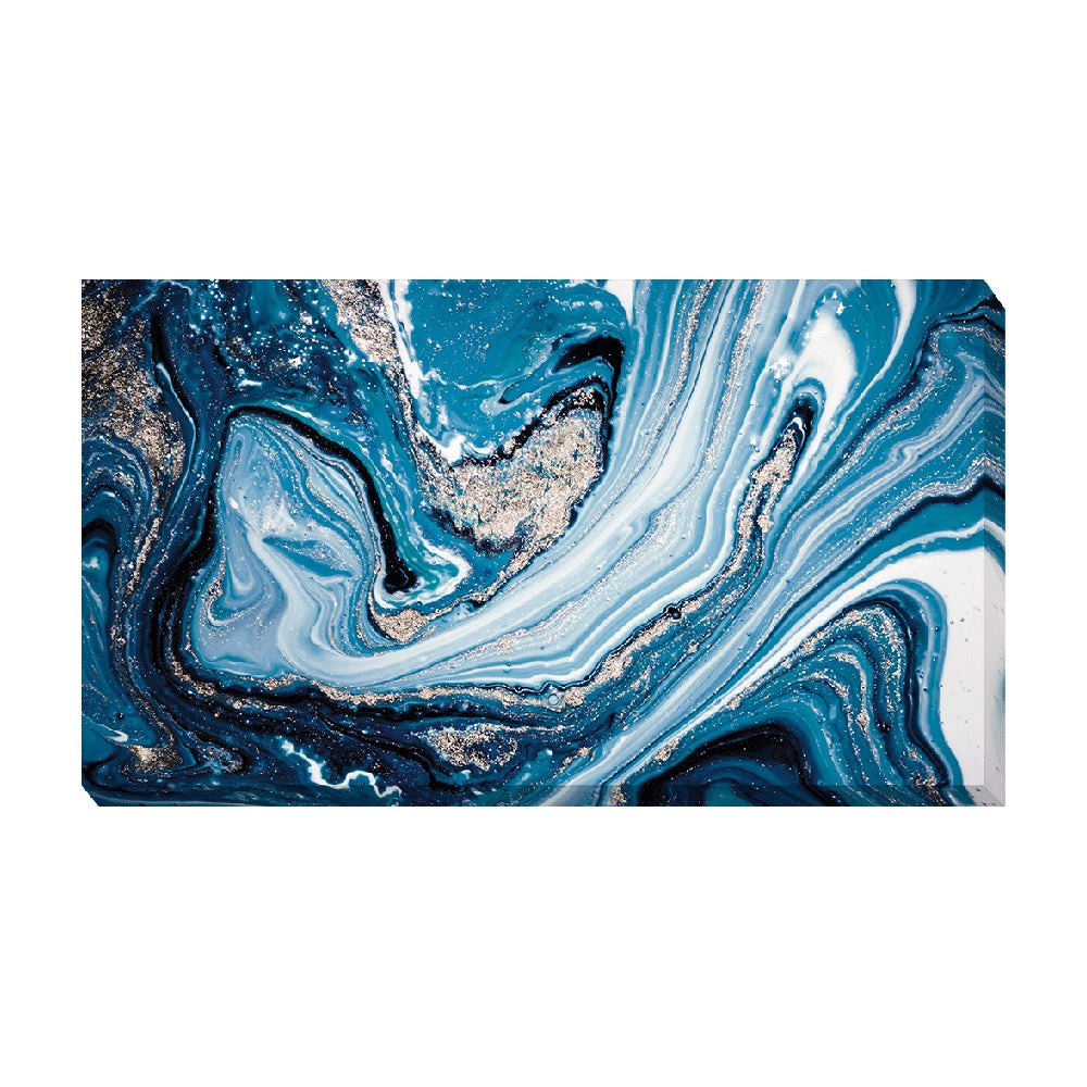 Product photograph of Olivia S Blue Marble Swirl - Wrapped Canvas - 58x98cm from Olivia's