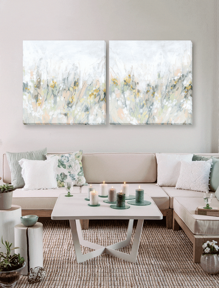 Product photograph of Olivia S Fresco Meadow I - Wrapped Canvas - 90x90cm from Olivia's.