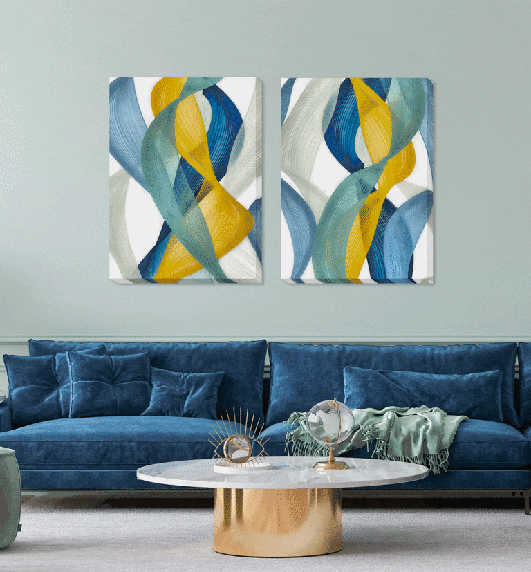 Product photograph of Olivia S Vertical Bands Ii - Wrapped Canvas - 90x69cm from Olivia's.