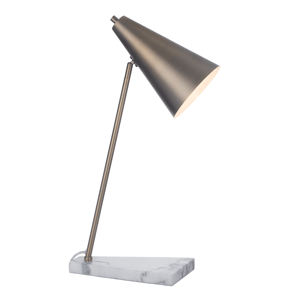 Product photograph of Rv Astley Henley Desk Lamp Antique Brass White Marble from Olivia's