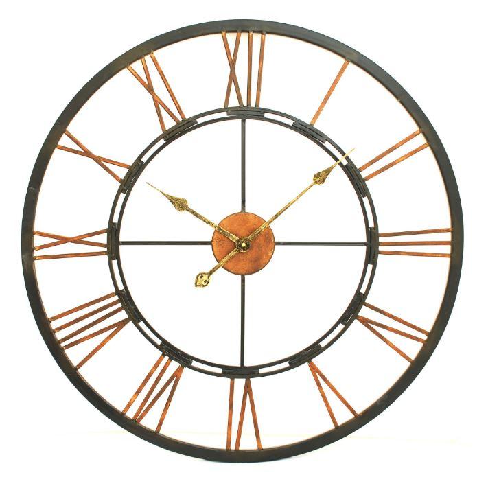 Libra Metal Black Gold Skeletal Wall Clock Outlet