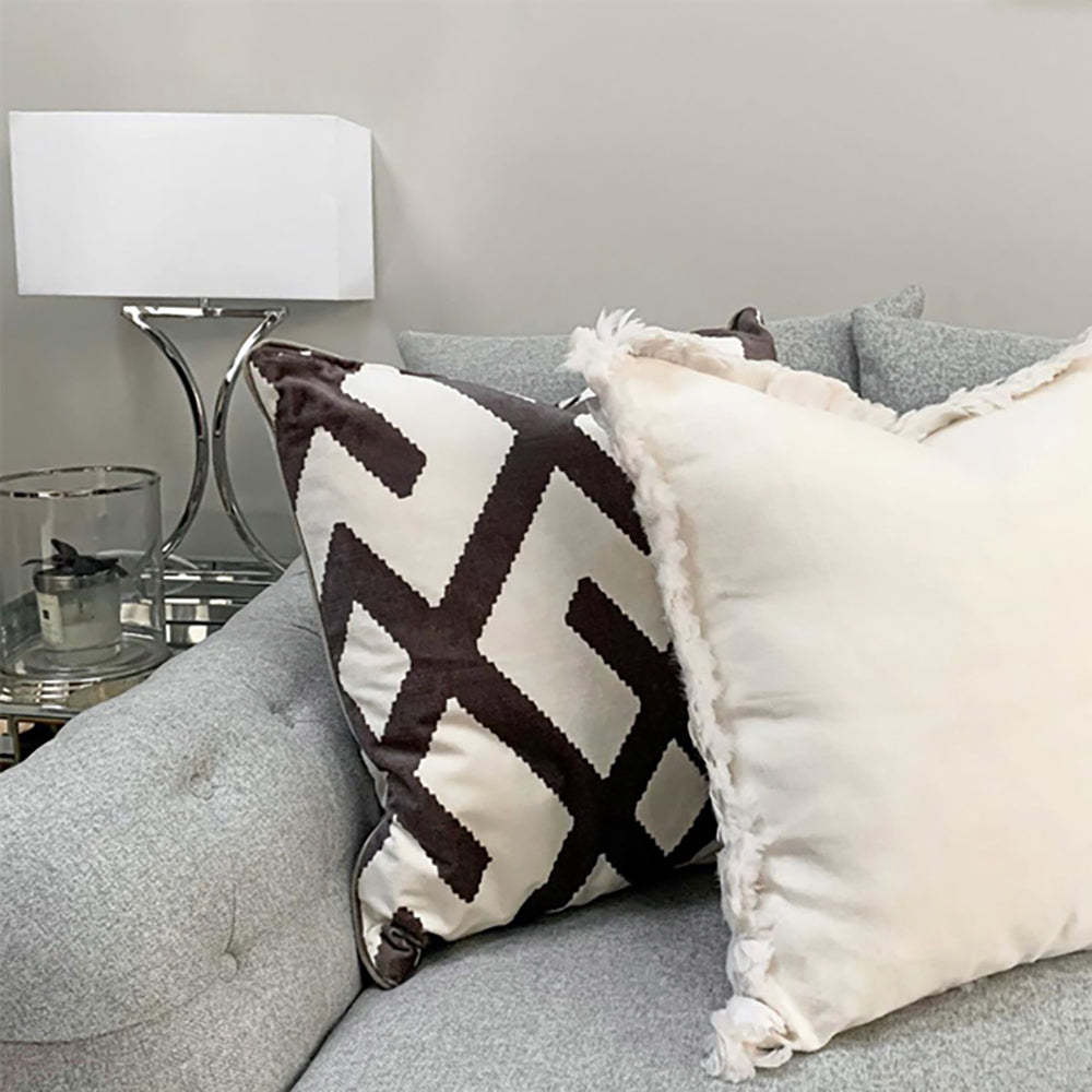 Product photograph of Andrew Martin Fitzroy Cushion Grey from Olivia's.