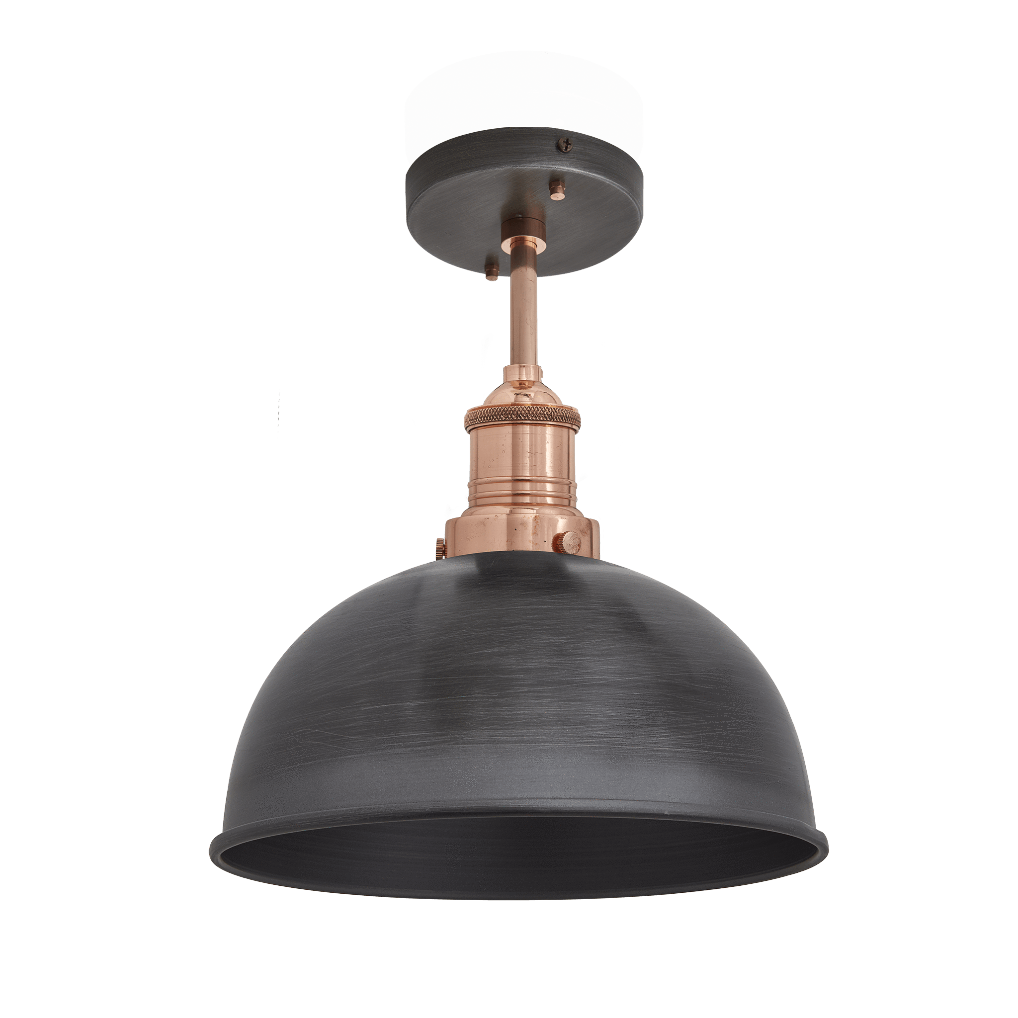 Product photograph of Industville Brooklyn Dome Flush Mount - 8 Inch - Copper Copper from Olivia's