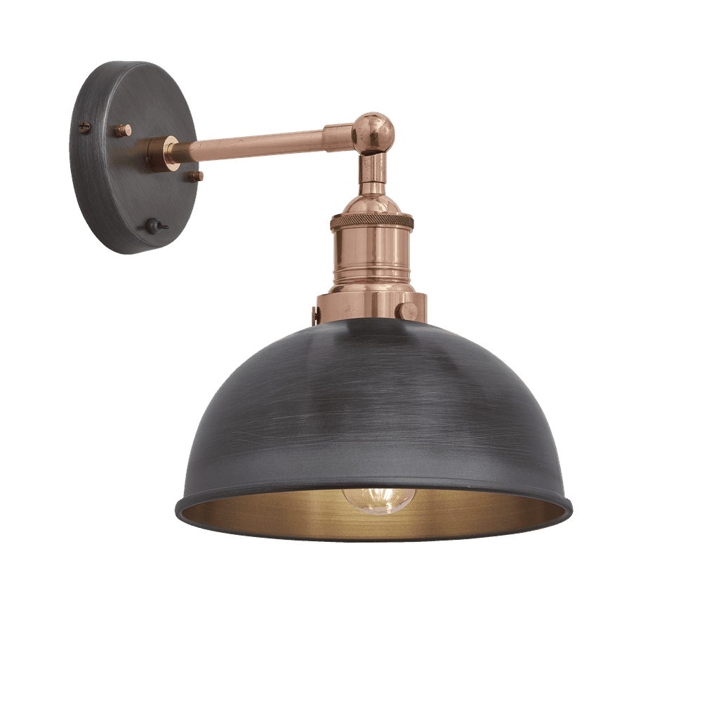 Product photograph of Industville Brooklyn Dome Wall Light - 8 Inch - Copper Copper from Olivia's