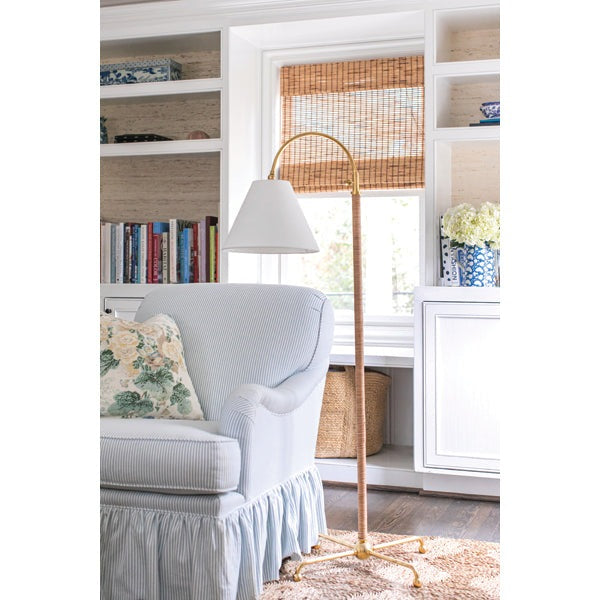 Product photograph of Hudson Valley Lighting Curves No 1 1 Light Floor Lamp W Rattan Accent from Olivia's.