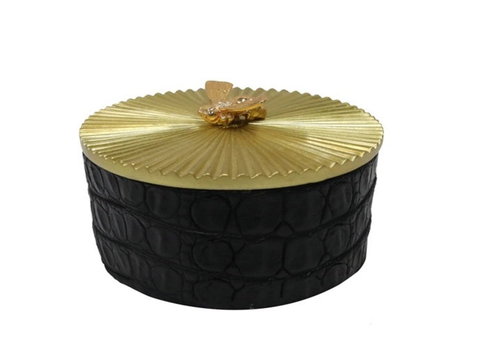 Product photograph of Richmond Beez Large Storage Box In Black Gold from Olivia's