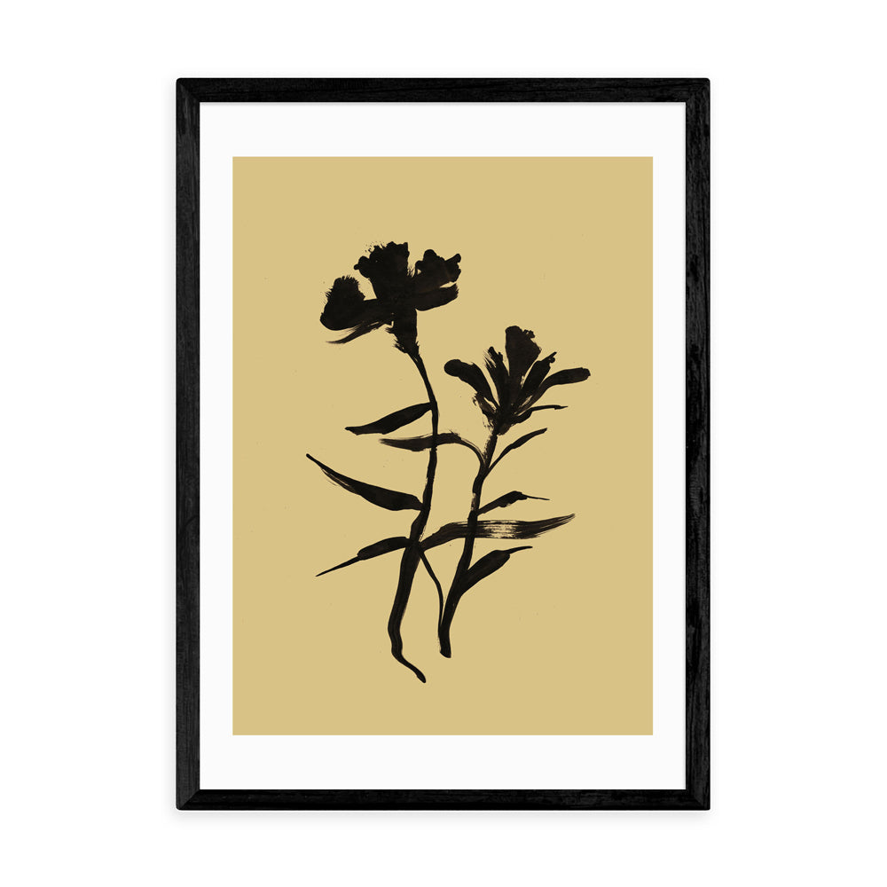 Product photograph of Mono Botanical 3 By Dan Hobday - A3 Black Framed Art Print from Olivia's.
