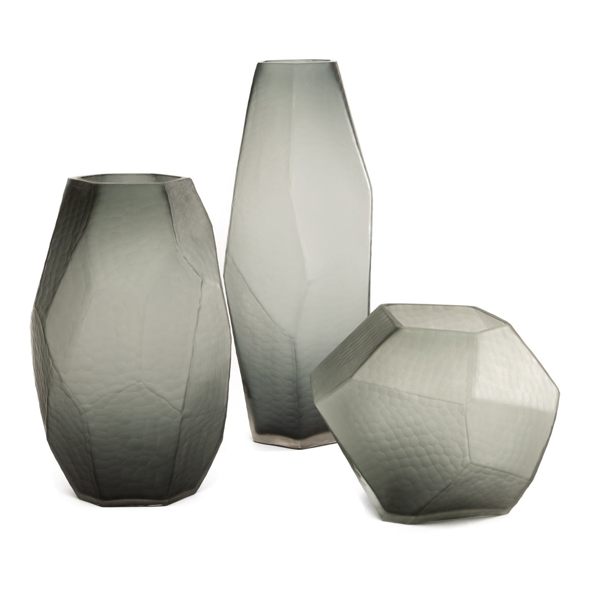 Product photograph of Liang Eimil Glass Vase Smoke Grey - Large from Olivia's.