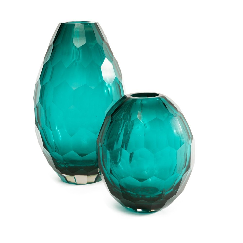 Product photograph of Liang Eimil Glass Vase Teal - Large from Olivia's.