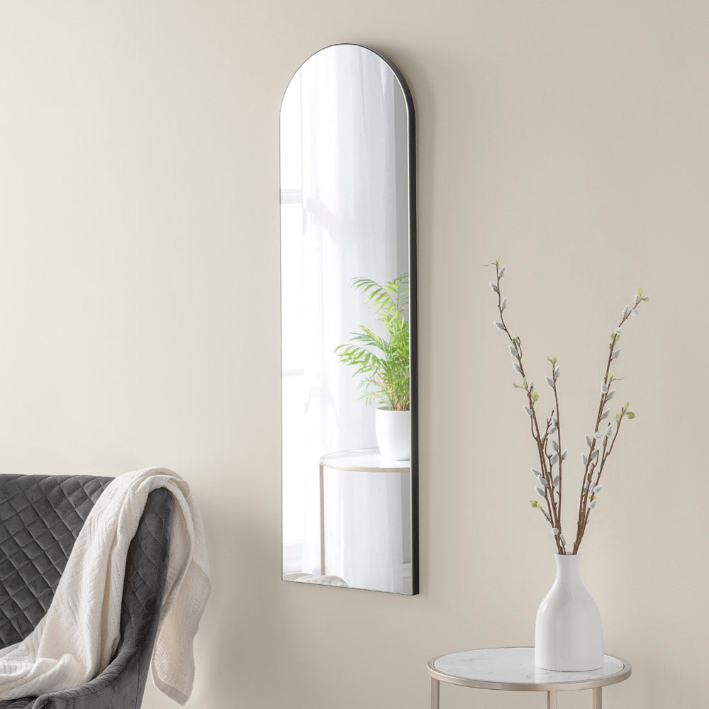 Product photograph of Olivia S Cora Arched Mirror In Black - 100x30cm from Olivia's.