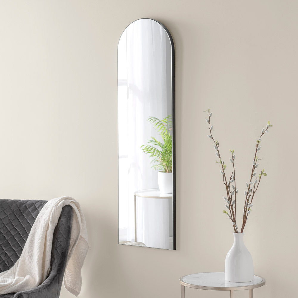 Olivias Cora Arched Mirror In Black 100x30cm