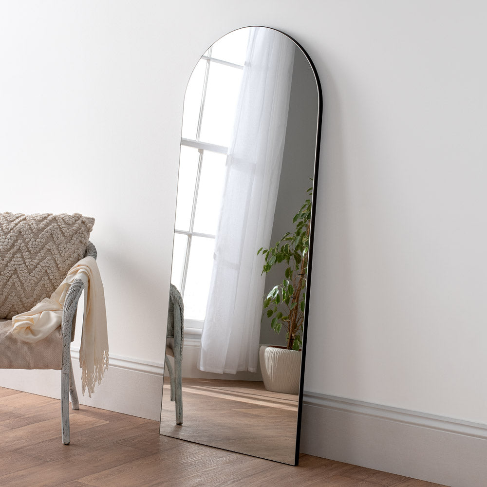Product photograph of Olivia S Cora Full Length Arched Mirror In Black - 150x60cm from Olivia's