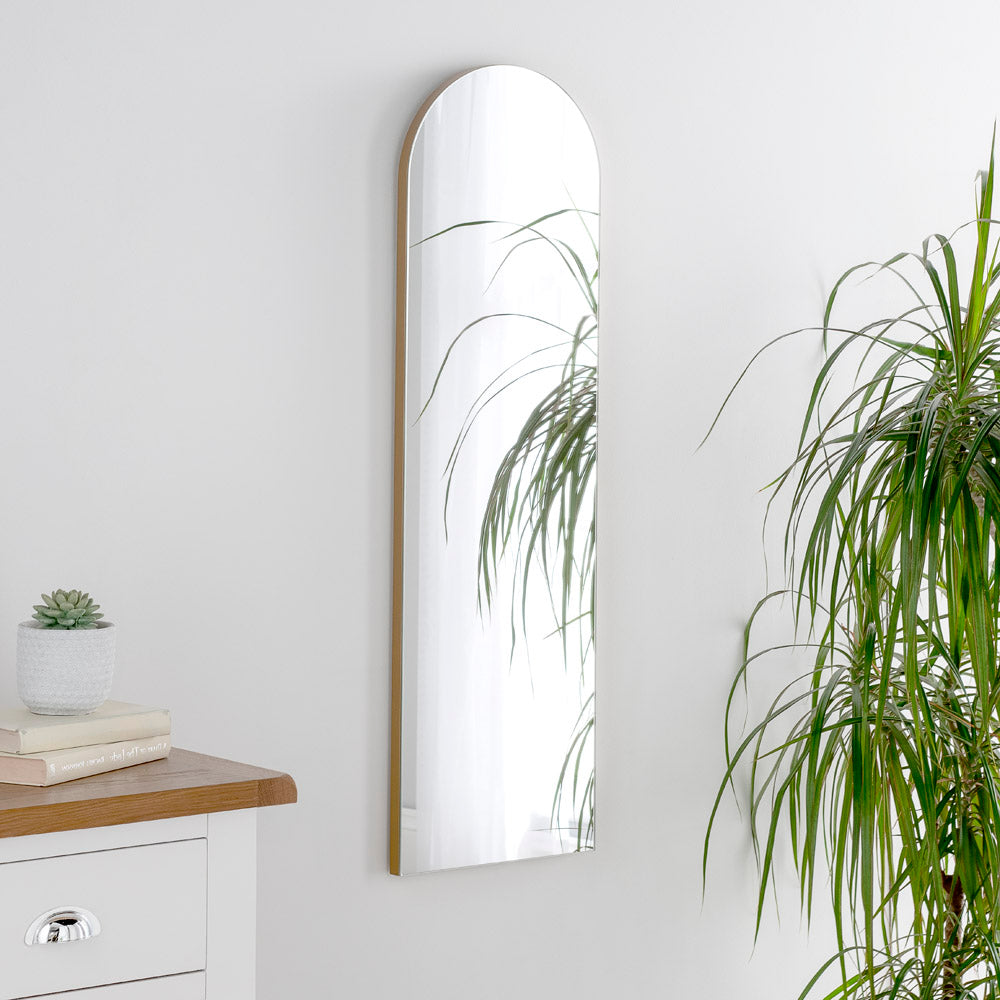 Olivias Cora Arched Mirror In Gold 100x30cm