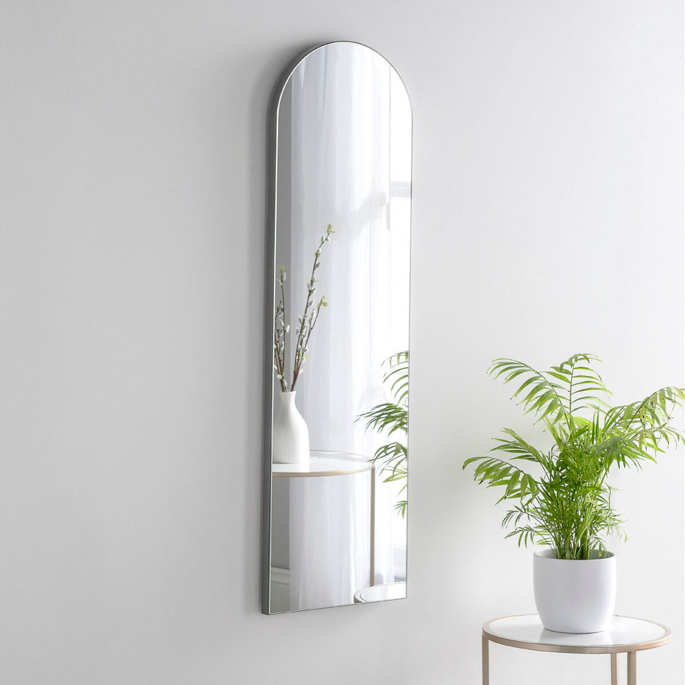 Product photograph of Olivia S Cora Arched Mirror In Silver - 100x30cm from Olivia's