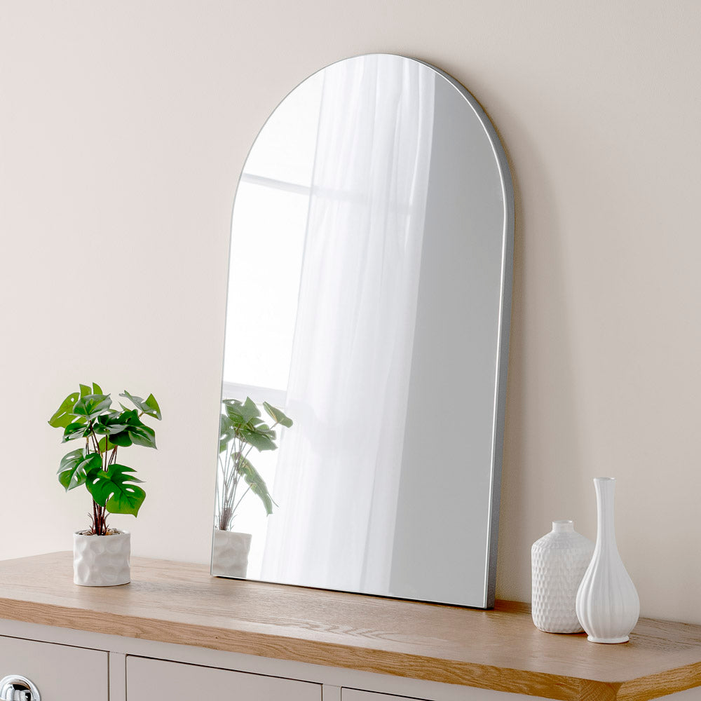 Product photograph of Olivia S Cora Arched Mirror In Silver - 75x50cm from Olivia's