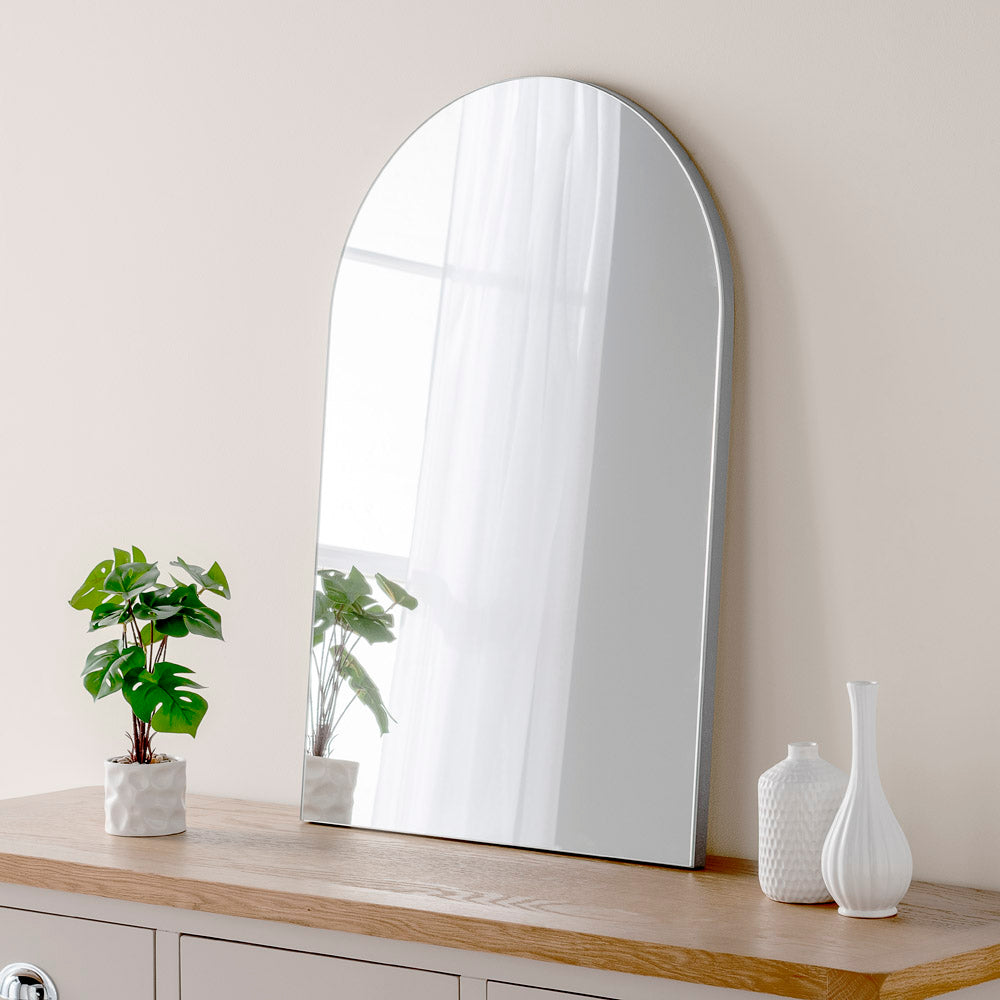 Olivias Cora Arched Mirror In Silver 75x50cm