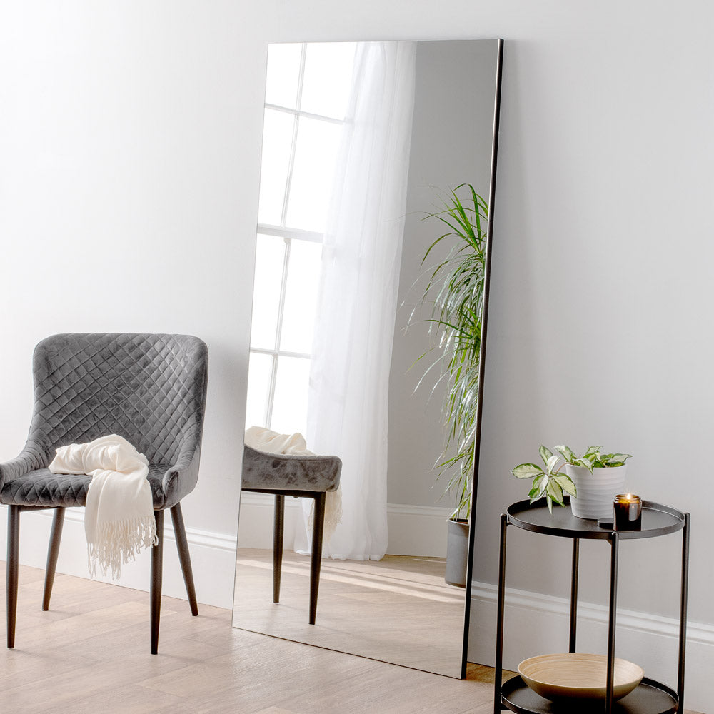 Product photograph of Olivia S Minimal Full Length Mirror In Black - 170x80cm from Olivia's