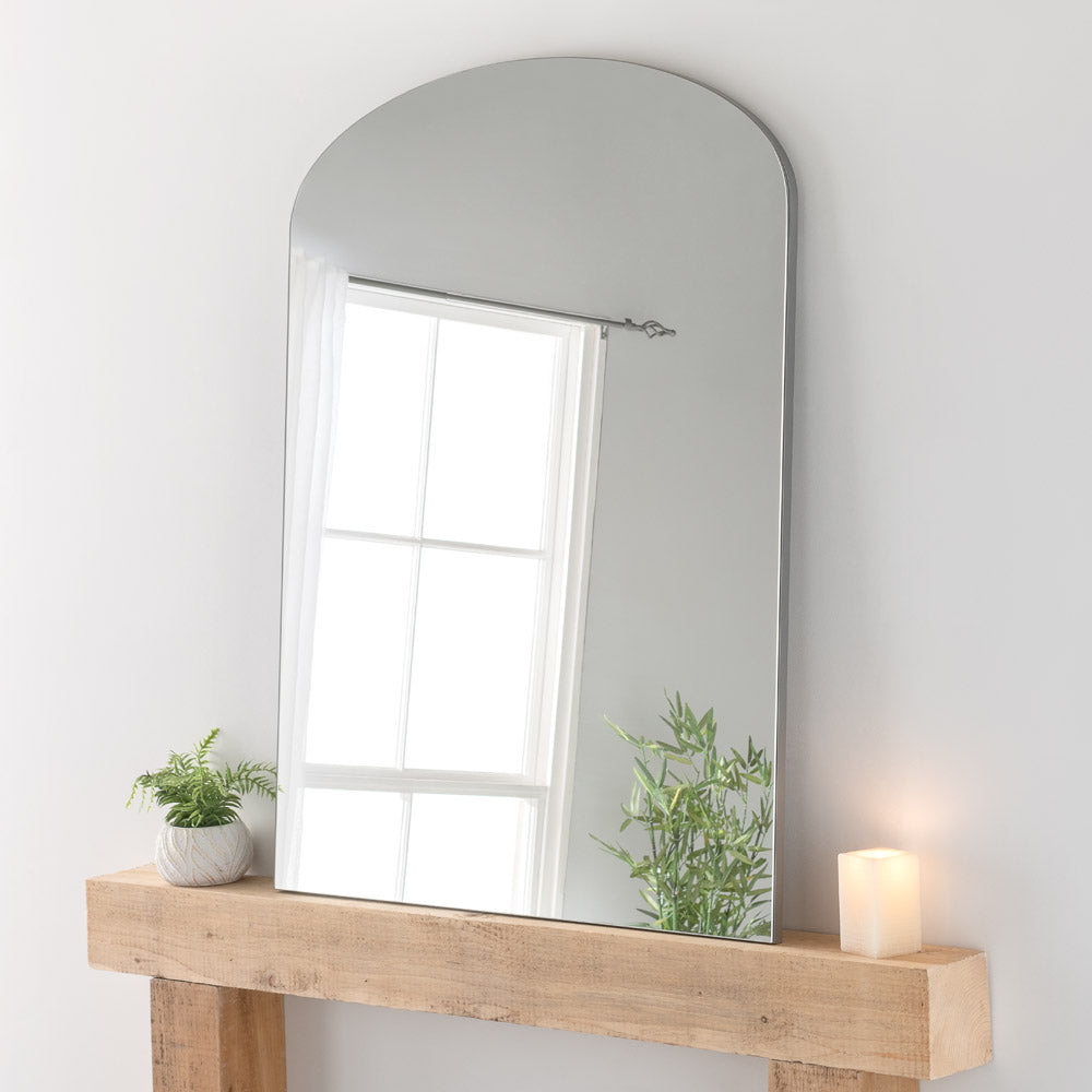 Olivias Cora Plain Mantle Mirror In Silver 91x120cm