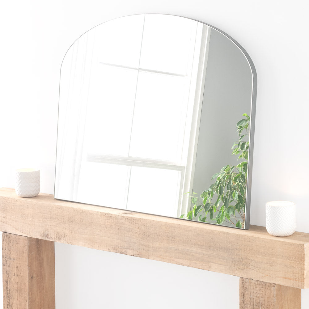 Product photograph of Olivia S Cora Plain Mantle Mirror In Silver - 91x69cm from Olivia's