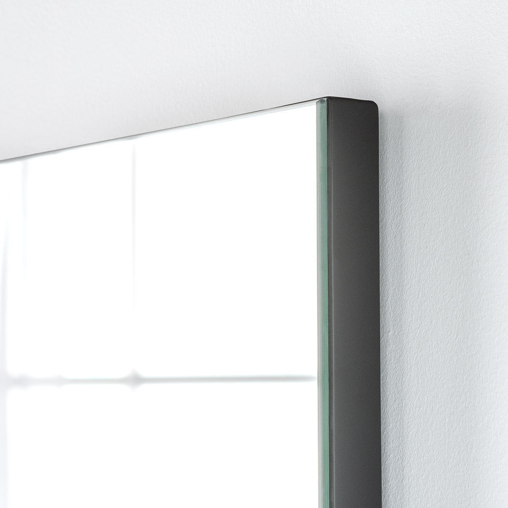 Product photograph of Olivia S Minimal Rectangular Mirror In Black - 100x70cm from Olivia's.