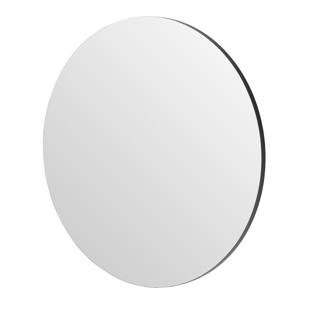 Product photograph of Olivia S Cora Round Wall Mirror In Black - 70cm from Olivia's