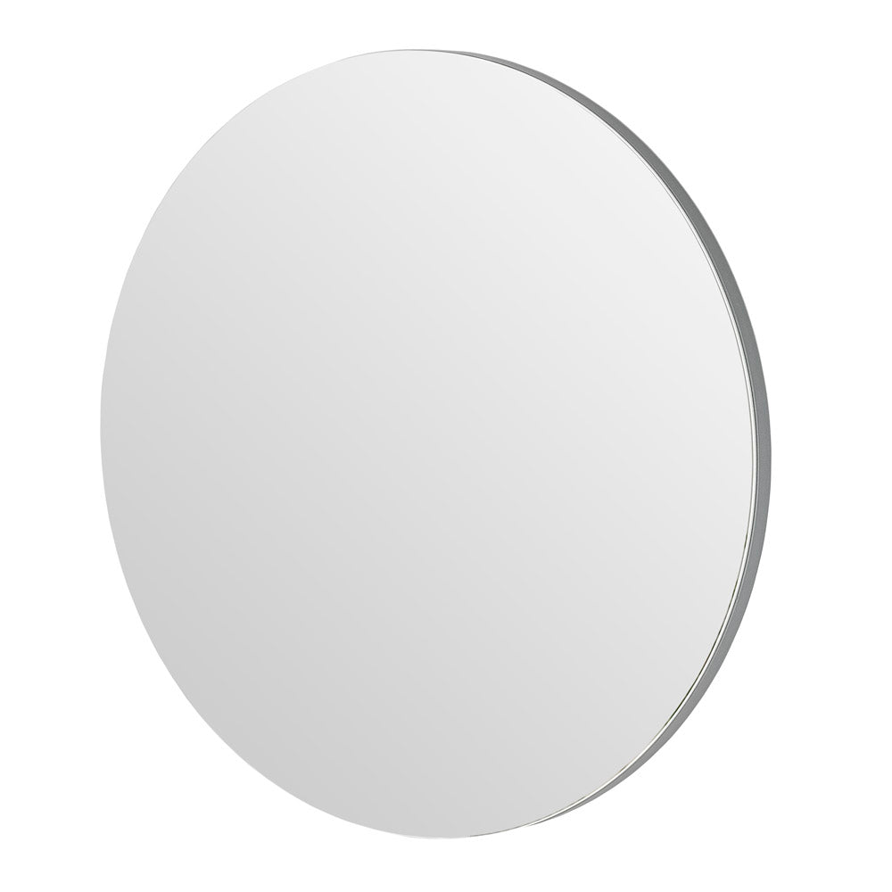 Product photograph of Olivia S Cora Round Wall Mirror In Silver - 70cm from Olivia's