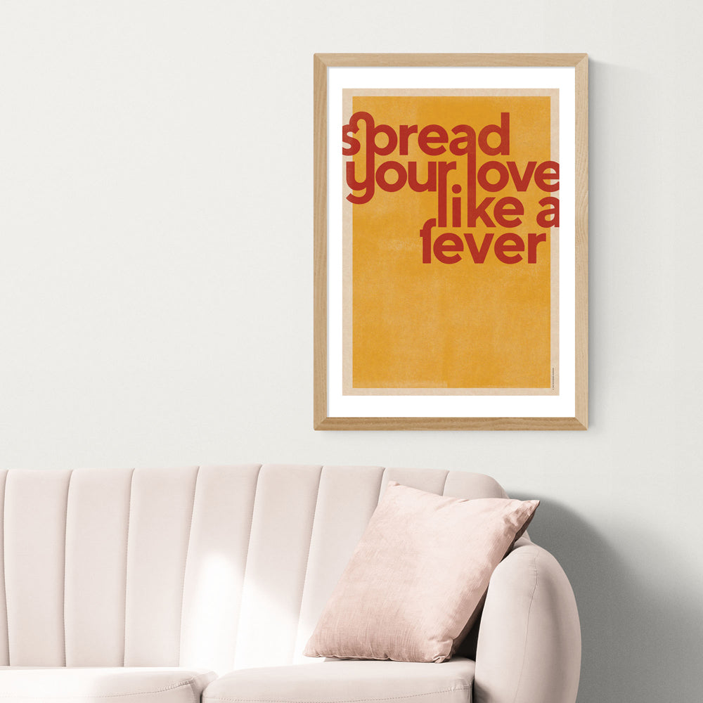 Product photograph of Spread Your Love By The Designers Nursery - A2 Oak Framed Art Print from Olivia's