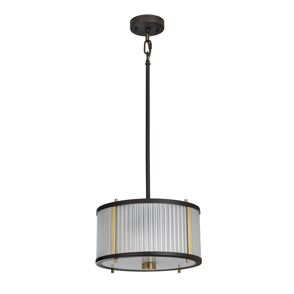 Product photograph of Elstead Corona 2 Light Pendant In Bronze Dark Brown Painted And Aged Brass from Olivia's.