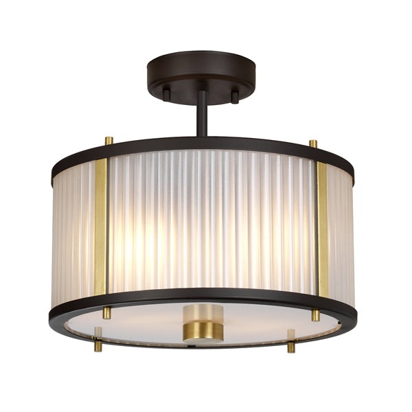 Product photograph of Elstead Corona 2 Light Pendant In Bronze Dark Brown Painted And Aged Brass from Olivia's.