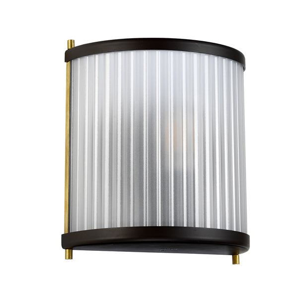 Product photograph of Elstead Corona 1 Light Wall Light Museum Bronze Dark Brown Painted And Aged Brass from Olivia's.