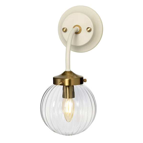 Elstead Cosmos 1 Light Wall Light Cream Painted Aged Brass Plated