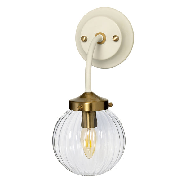 Product photograph of Elstead Cosmos 1 Light Wall Light Cream Painted Aged Brass Plated from Olivia's.