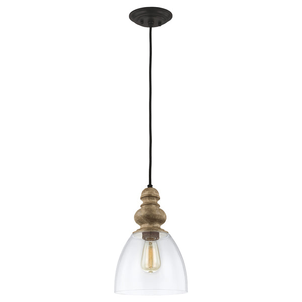 Product photograph of Elstead Matrimonio 1 Light Pendant Driftwood And Dark Weathered Zinc Small from Olivia's.