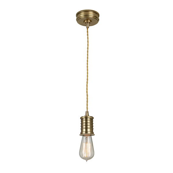 Elstead Douille 1 Light Pendant Aged Brass