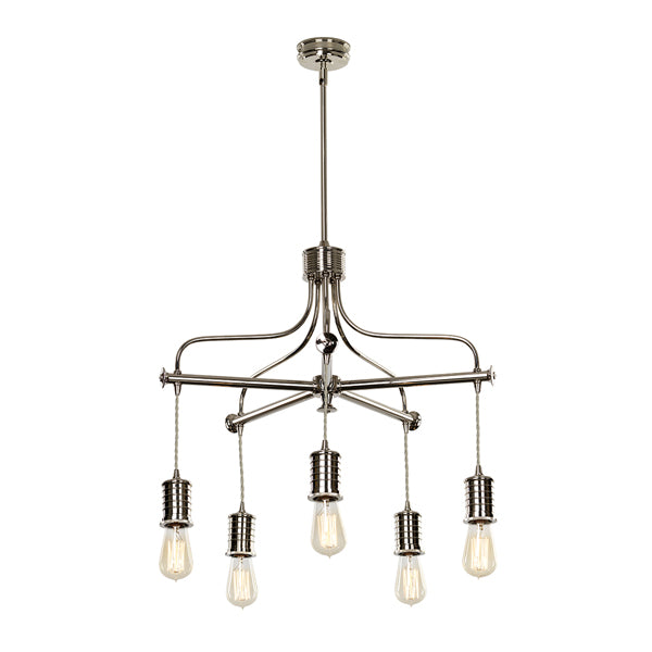 Elstead Douille 5 Light Chandelier Polished Nickel