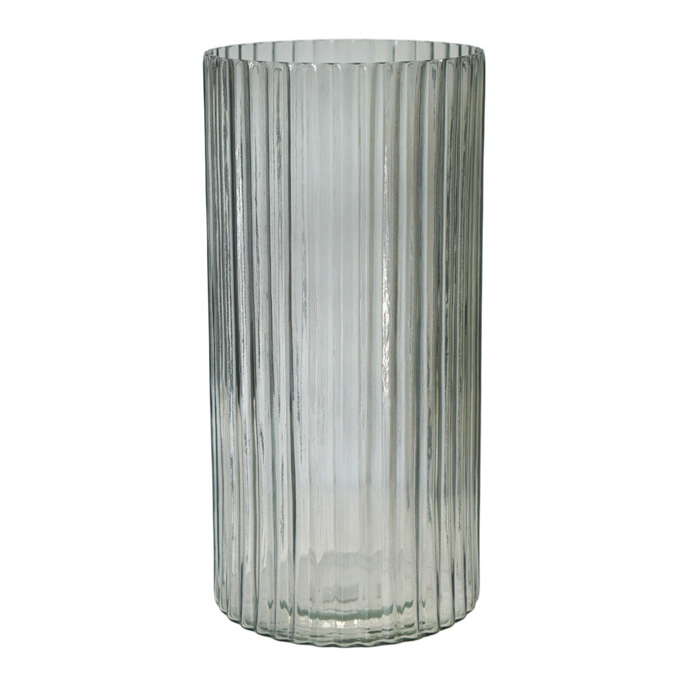 Ivyline Daphne Ribbed Vase Clear