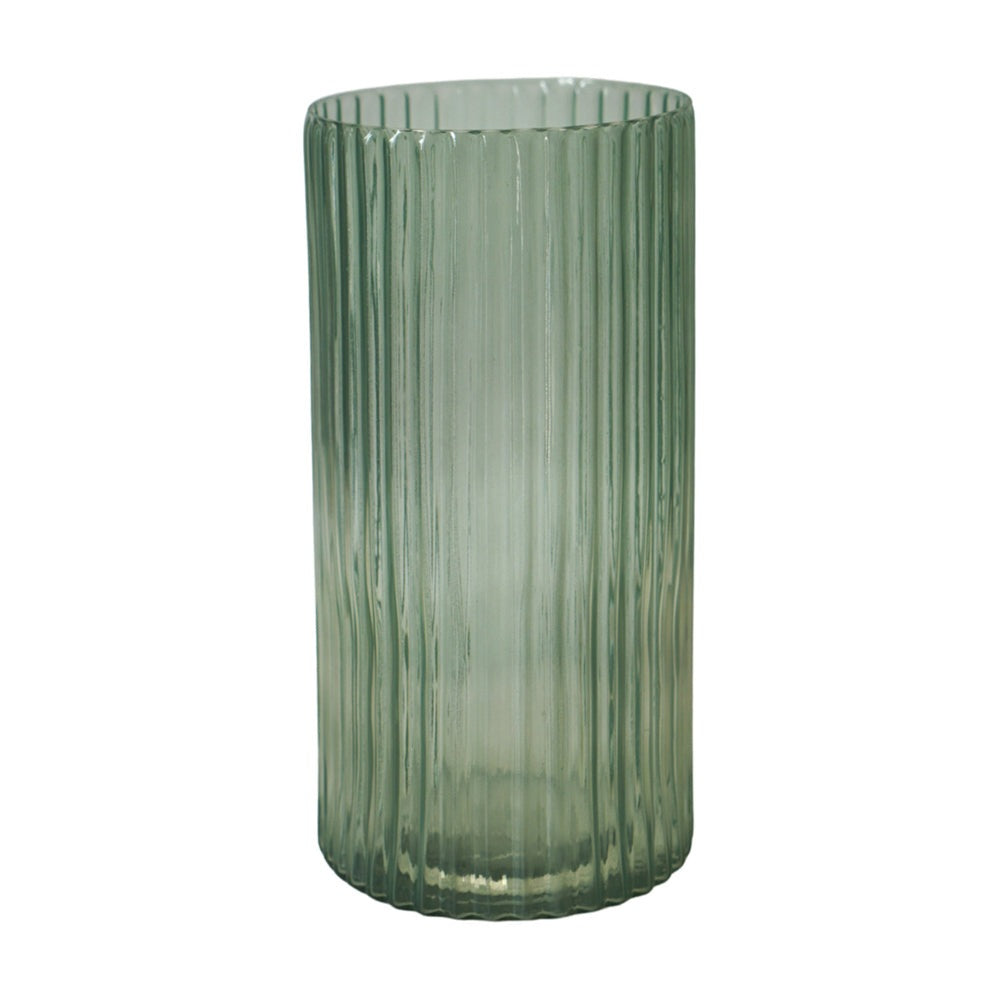 Product photograph of Ivyline Daphne Ribbed Vase Sage from Olivia's