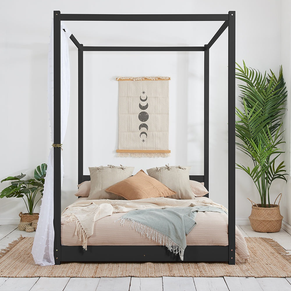 Product photograph of Olivia S Dante Four Poster Bed In Black Double from Olivia's.