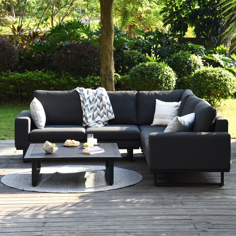 Maze Rattan Ethos Corner Group Charcoal Outdoor Furniture Set