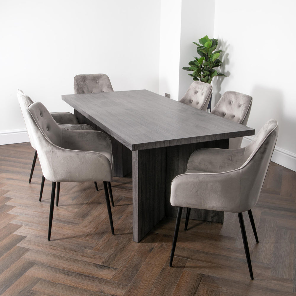 Product photograph of Native Home Ascot 6 Seater Grey Oak Dining Table from Olivia's.
