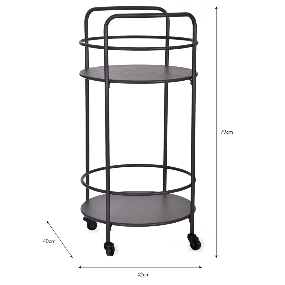 Product photograph of Garden Trading Round Drinks Trolley In Carbon from Olivia's.