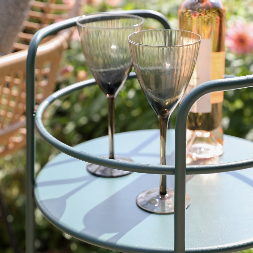 Product photograph of Garden Trading Round Drinks Trolley In Forest Green from Olivia's.