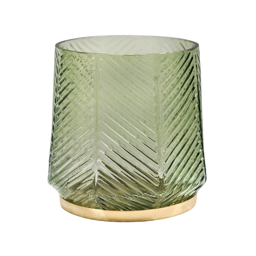 Product photograph of Ivyline Elm Embossed Candle Holder Soft Sage from Olivia's