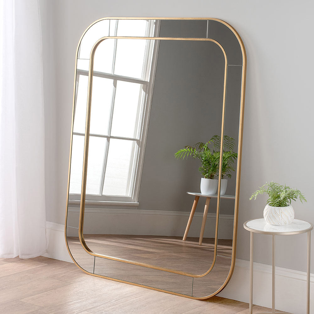 Product photograph of Olivia S Elena Radius Mirror In Gold - 150x120cm from Olivia's