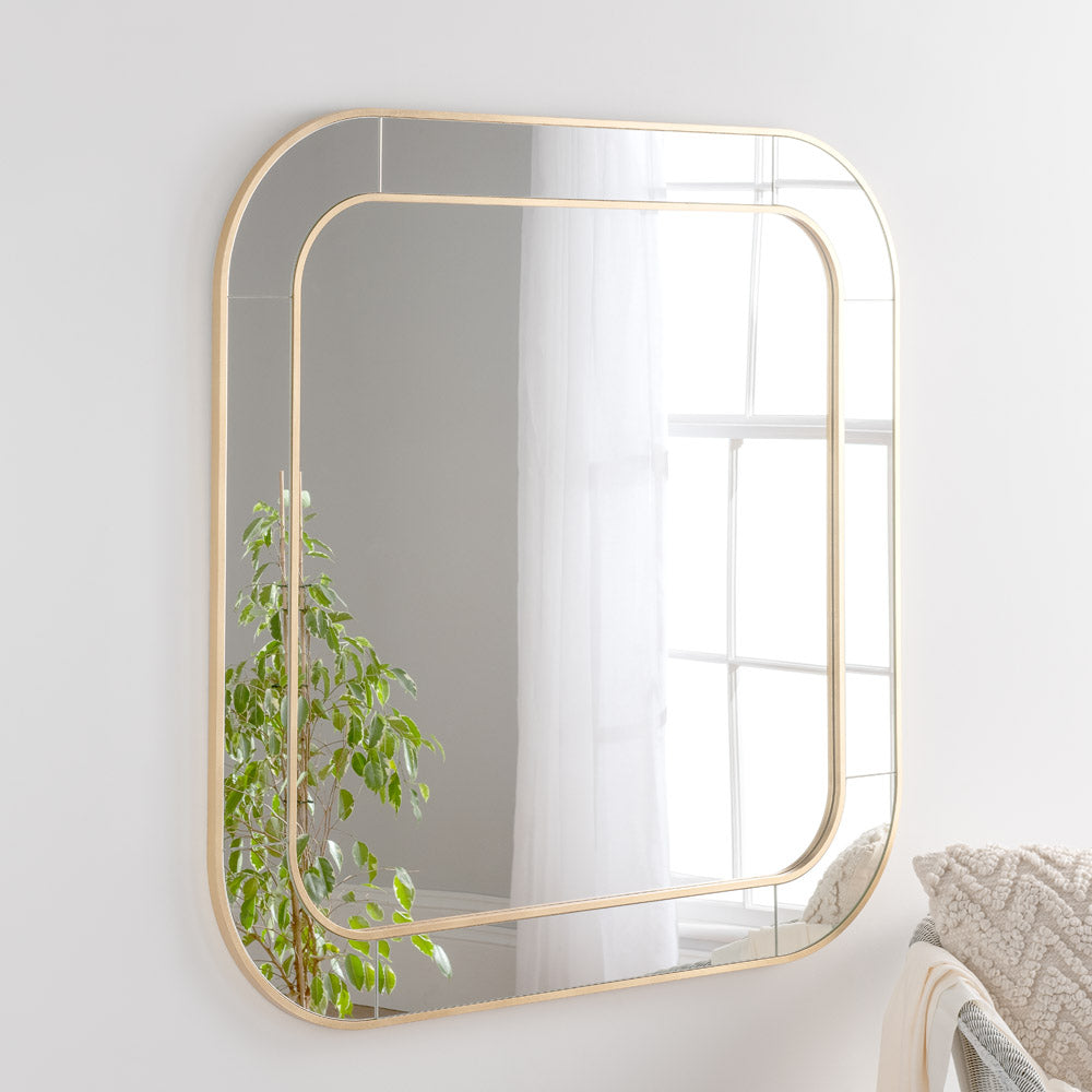 Product photograph of Olivia S Elena Radius Mirror In Gold - 120x120cm from Olivia's