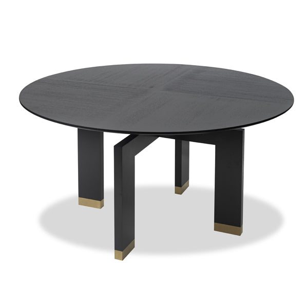 Product photograph of Liang Eimil Ponte Brass Round 4 Seater Dining Table Large from Olivia's.
