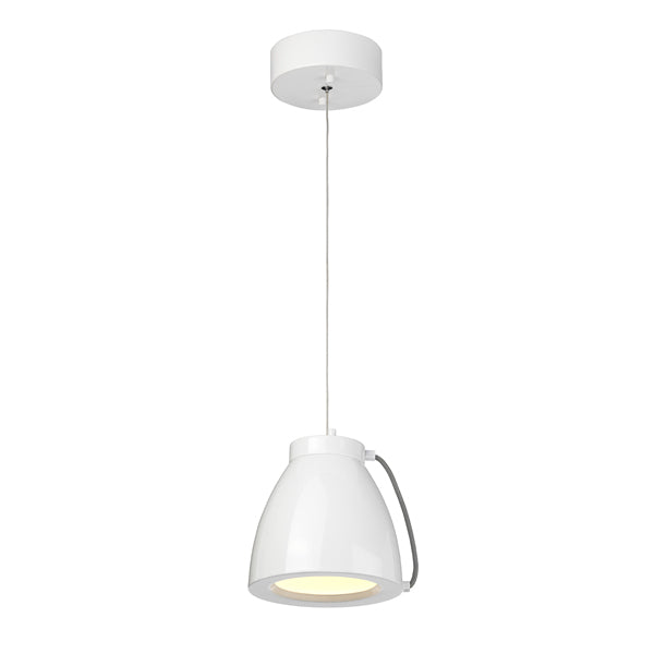 Elstead Europa 1 Light Pendant White Painted Small